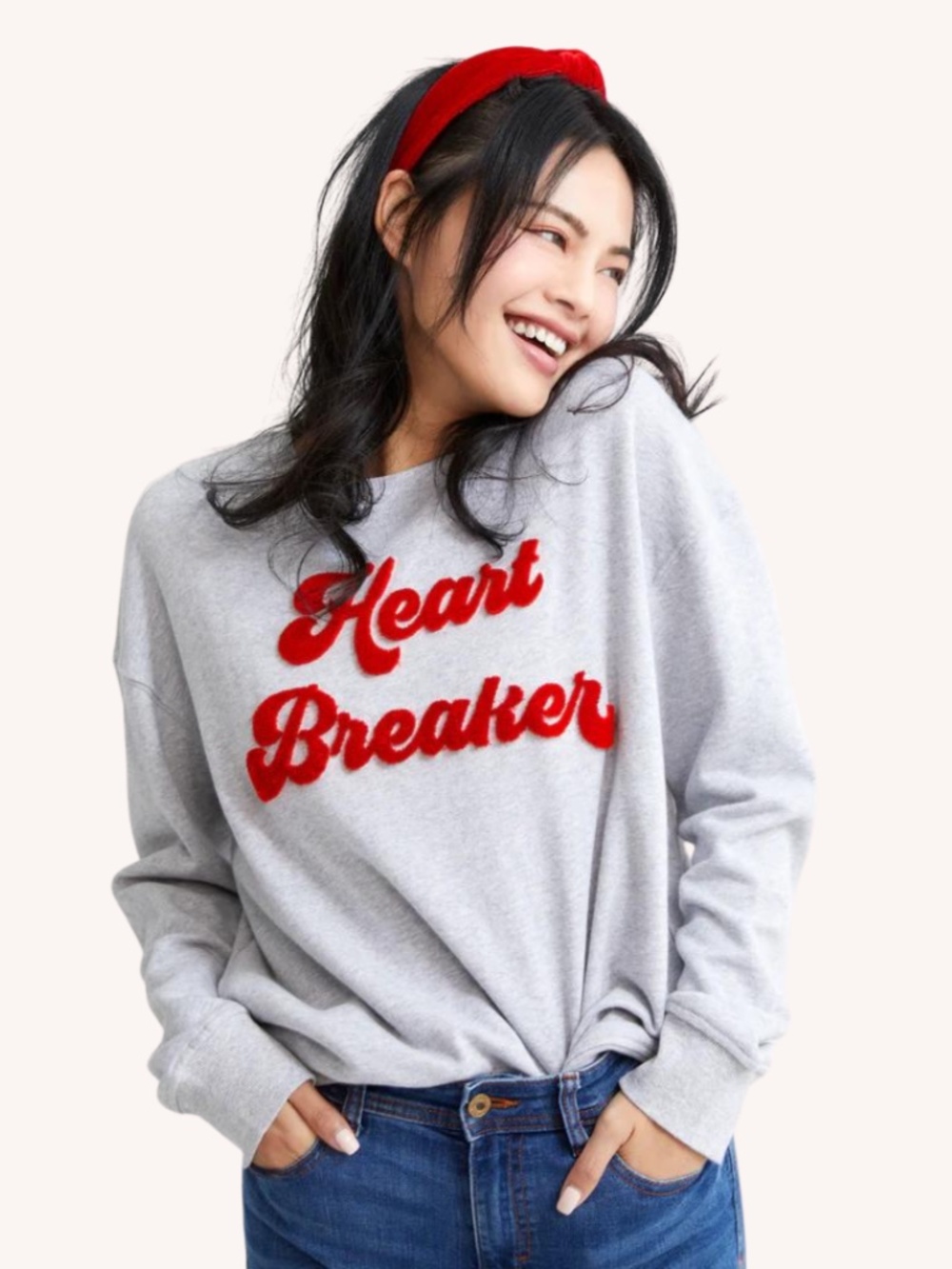 Shiraleah Sweatshirt LARGE Heart Breaker Oversized Gray - NEW (no tags)